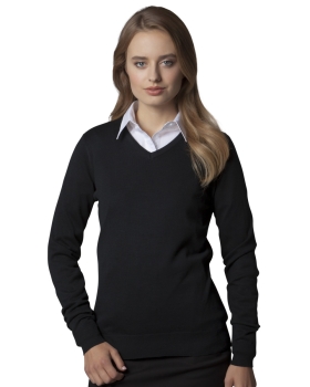 Kustom Kit Ladies' Arundel Long Sleeve V-Neck Sweater