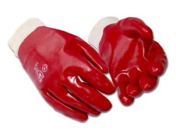 PVC Knit Wrist Gloves (red)