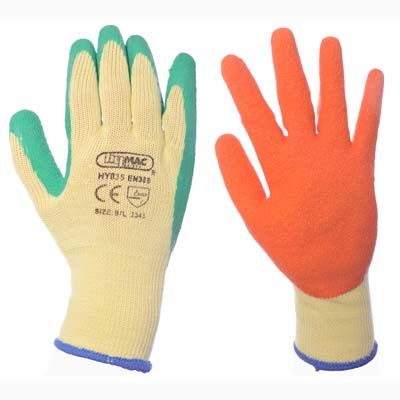 Hymac Latex Palm Grip Glove (Green / Orange)