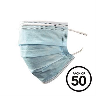 RG199 Type IIR disposable medical face mask (Pack of 50)  RG199 Type IIR disposable medical face mask (Pack of 50)  Manufacturer Code: TRP119 Class 1 