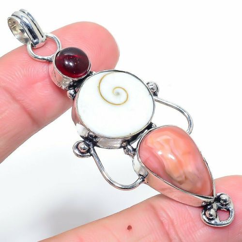 Rhodochrosite Emotional Healing Inner Child Garnet Shiva Spiral 925 Silver