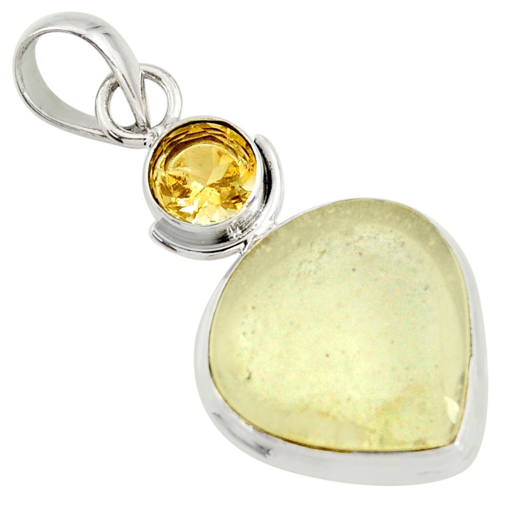Libyan Desert Glass  925 Silver Crystal Pendant on Chain Boxed Gift Ascensi