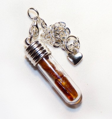 Large Amber Crystal Chakra Healing Pendulum Dowser - Protection