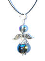 Pretty Celstial Blue Aura Quartz Guardian Angel Crystal Pendant = Joy