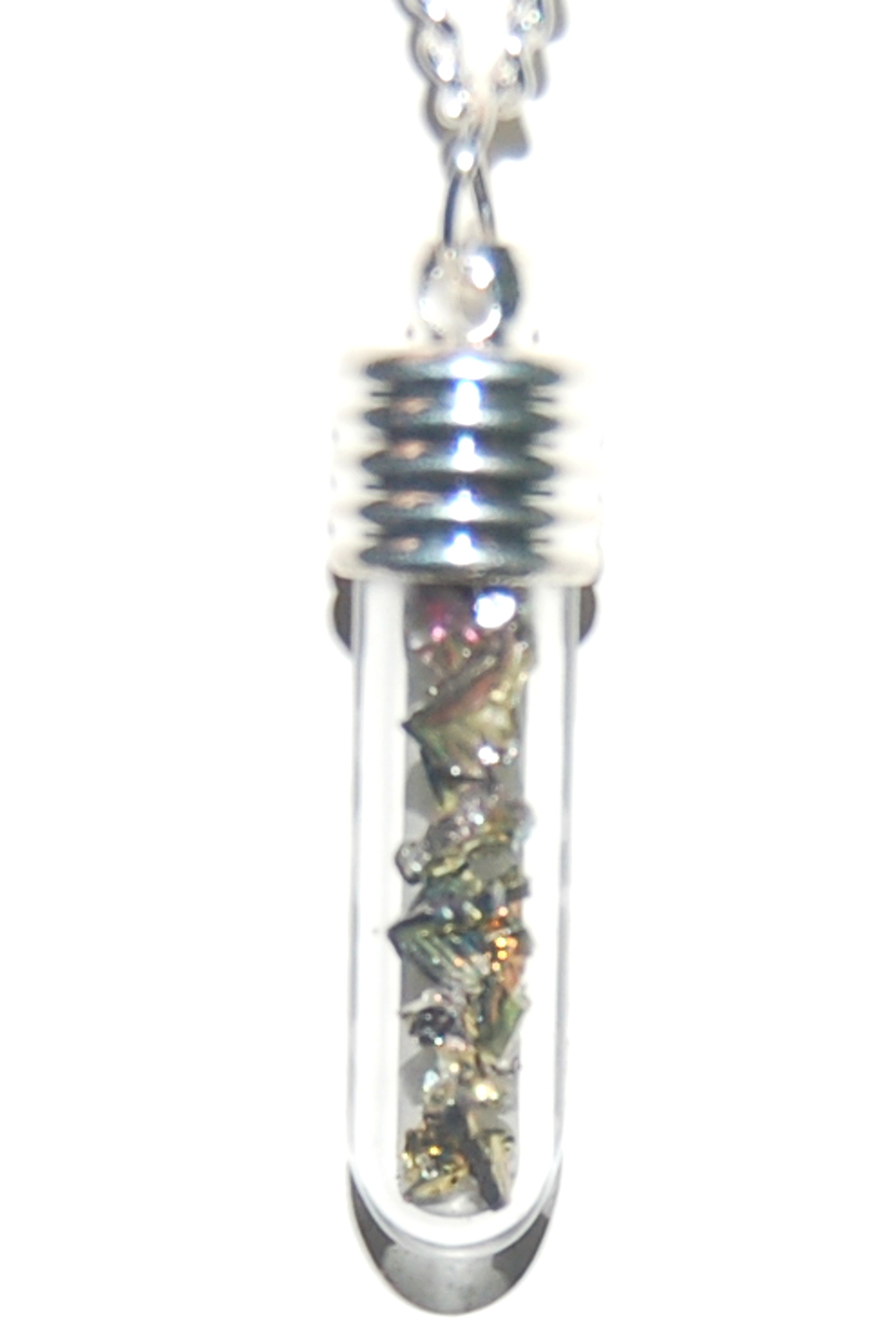 Powerful Bismuth Crystal Pendant on Chain - Brings Spiritual Energy Down th