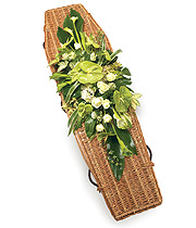 Green and White Coffin Spray