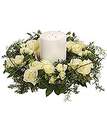 Rose Wreath with Candle.