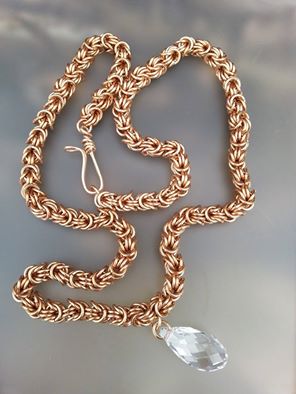 Rosetta Solid Bronze and Swarovski Necklace