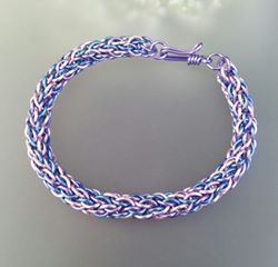 Candy Cane Cord Chainmaille Bracelet