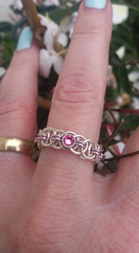 "Michele" Chainmaille ring Kit with Swarovski