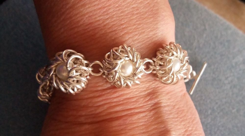 Chainmaille Bead Nest Bracelet Tutorial only