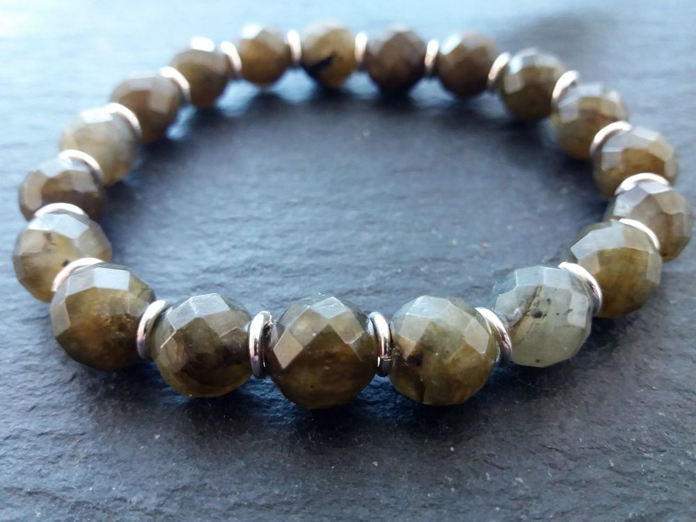 "Calm Collection" Labradorite and Sterling Silver Links Bracelet