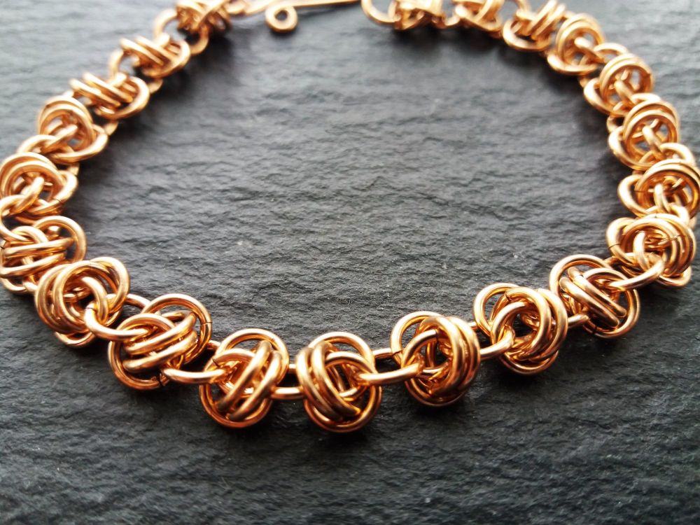 Solid Bronze Barrel Weave Bracelet