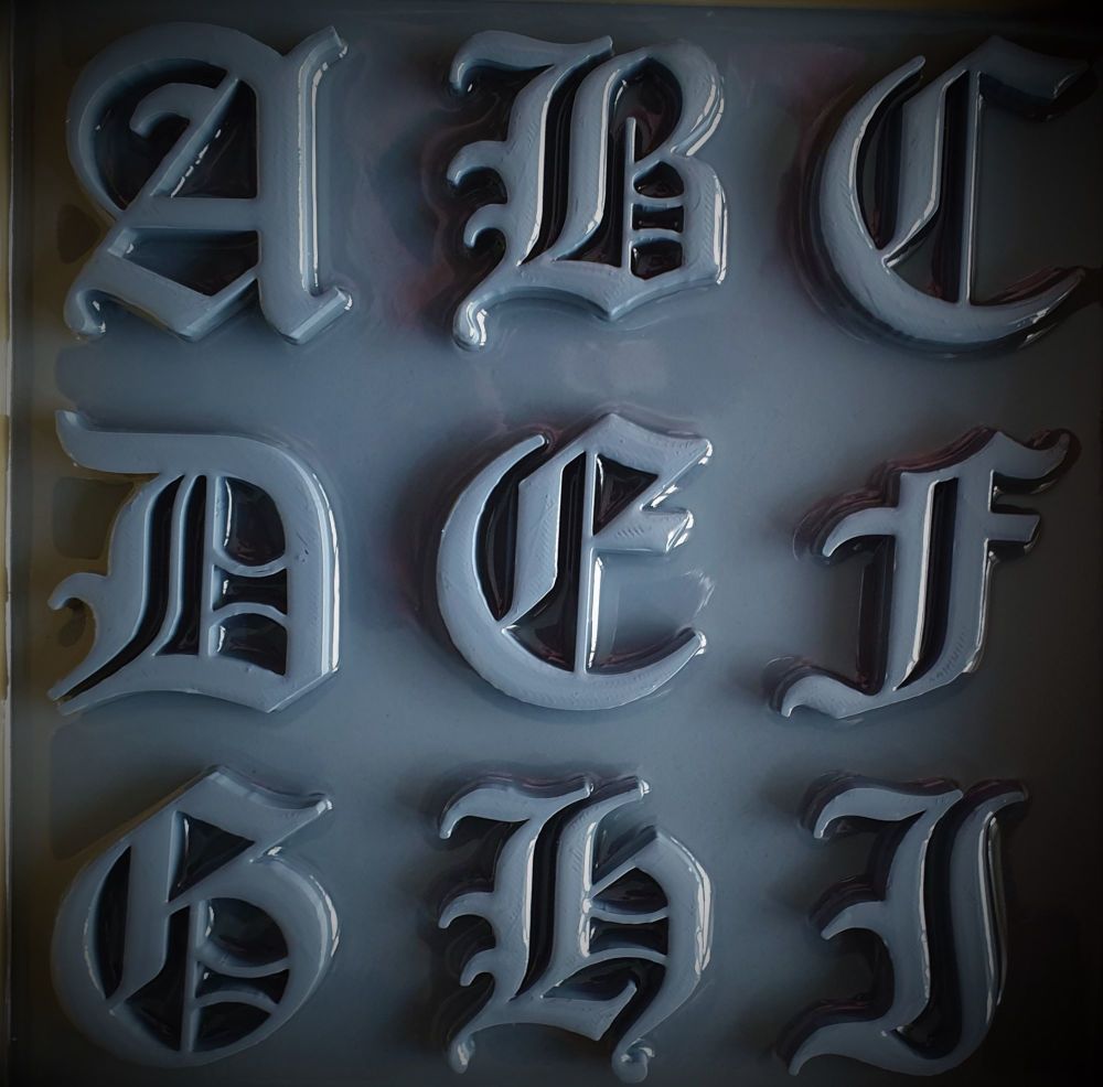 Old English Alphabet Silicone Moulds