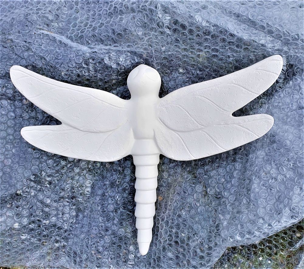 Ceramic Bisque Wall Dragonfly Large