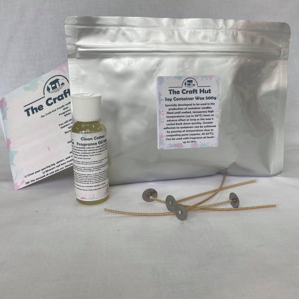 500g Beginner Candle Making Kit: Clean Cotton