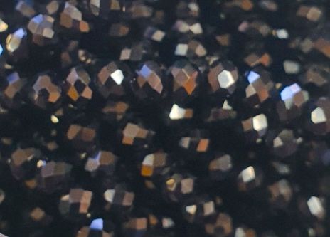Black crystal 3mm bead strand