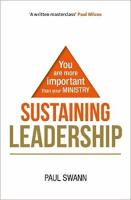 sustaining leadership book - front cover sustaining leadership book - front cover