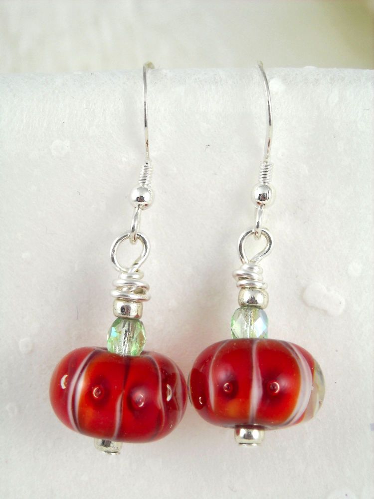 Red Lampwork Earrings - ZME026