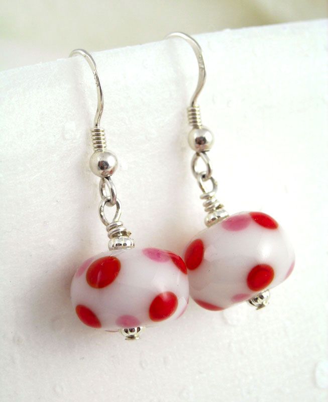 Red Polka Dot Earrings - ZME018