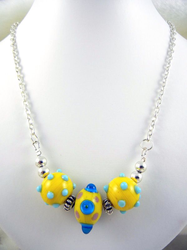 Going Dotty Lampwork Beaded Necklace - ZMN063