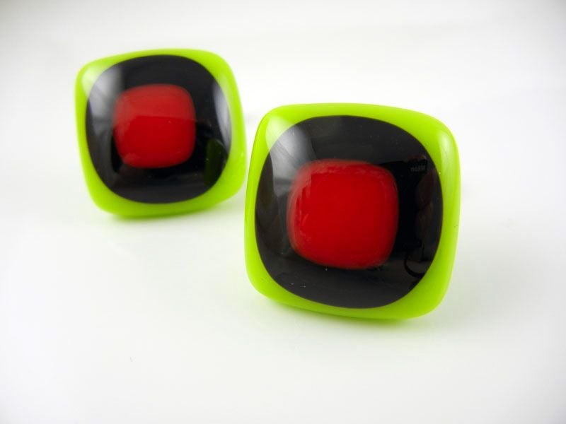 Green/Red Bullseye Cufflinks - CufZM022