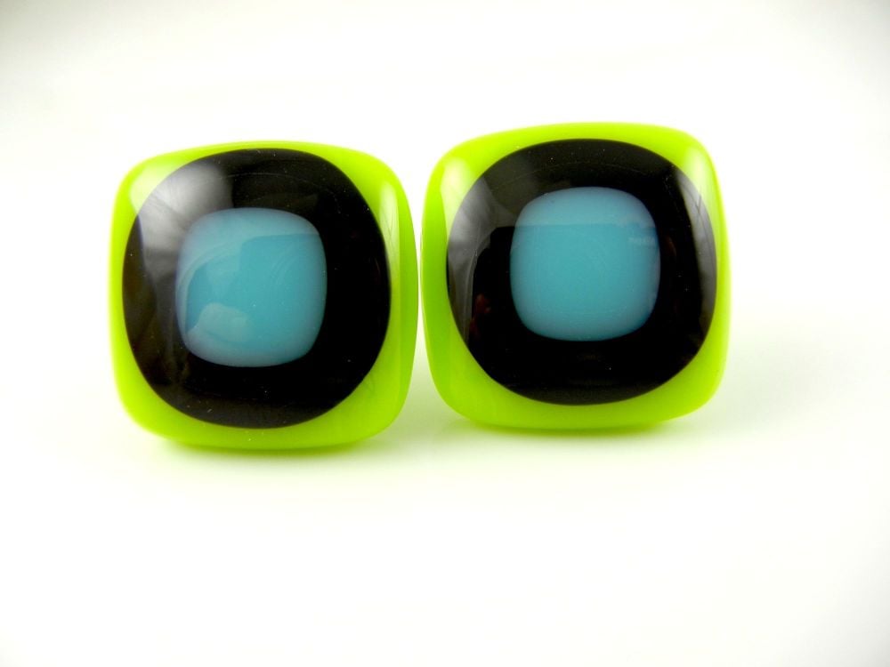 Green/Turquoise Bullseye Cufflinks - CufZM033 