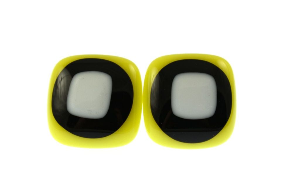 Yellow/White Bullseye Cufflinks - CufZM032