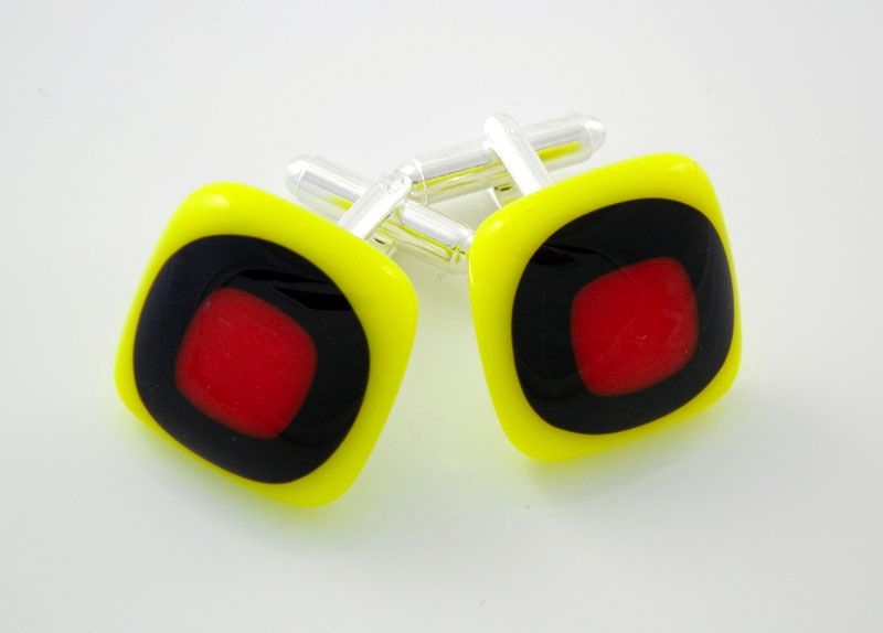 Yellow/Red Bullseye Cufflinks - CufZM037