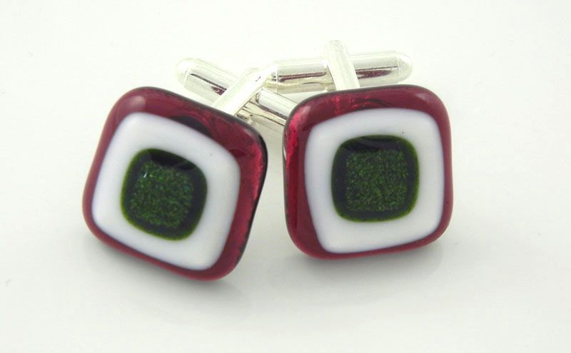 Transparent Fuchsia Cufflinks - CufZM030 - Retro Cufflinks Collection