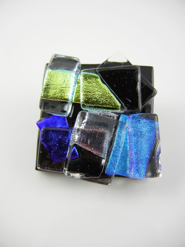 3D Black Dichroic Brooch - ZMBR002