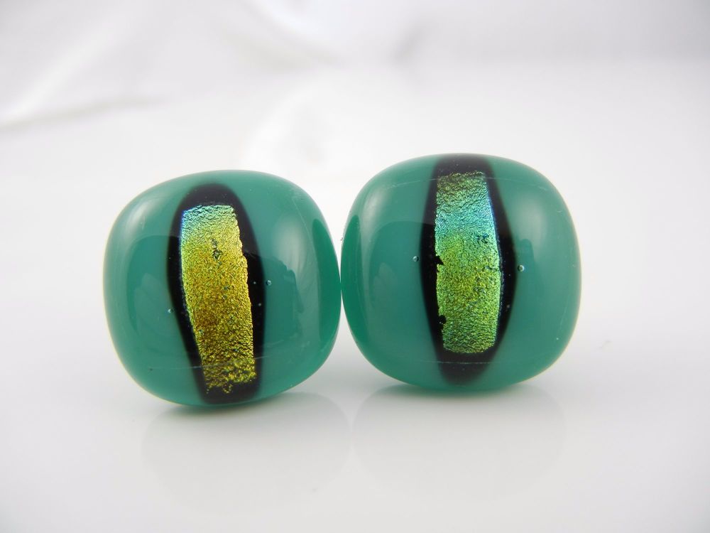 Emerald Green with Gold Dichroic Cufflinks - CufZM05