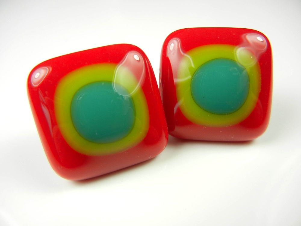 Red/Green/Teal Green Cufflinks - CufZM017
