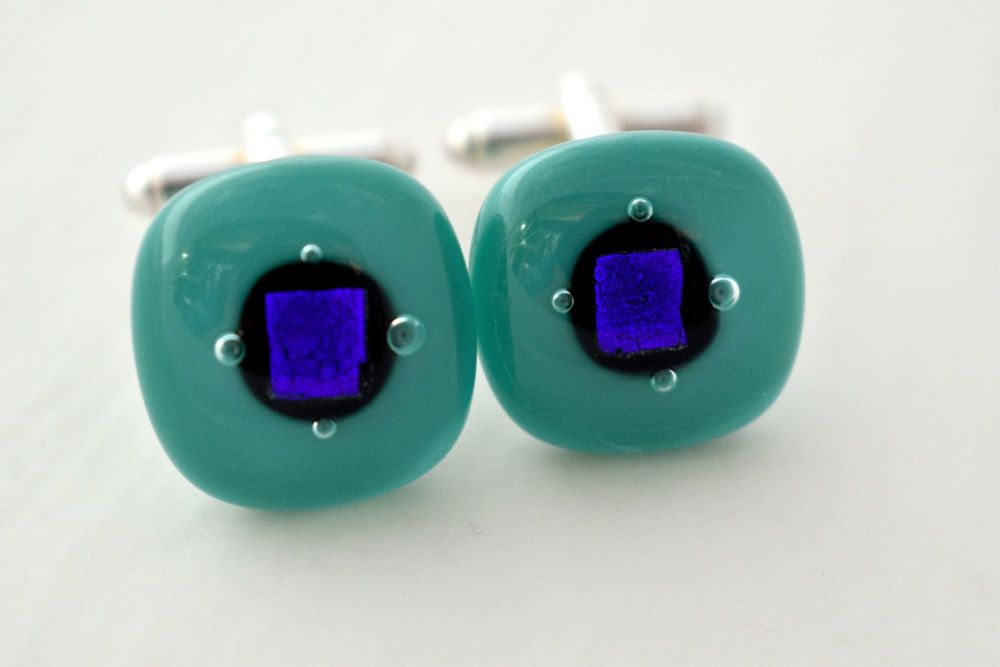 Aqua Green Cufflinks - CufZM04