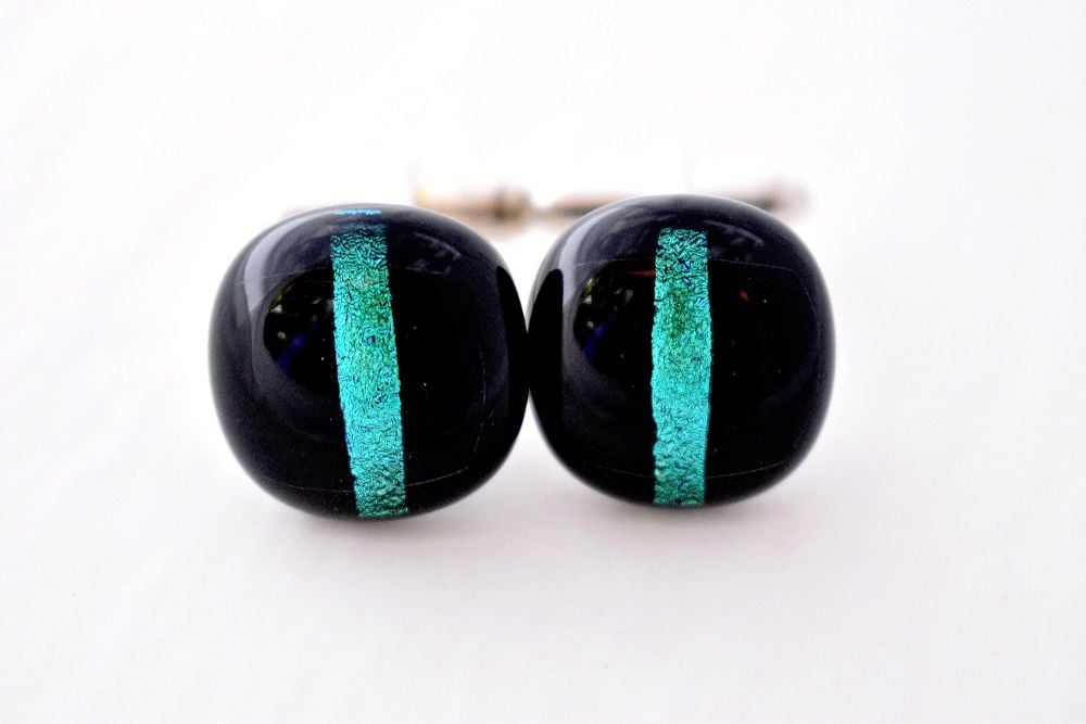 Black Dichroic Striped Cufflinks - CufZM02