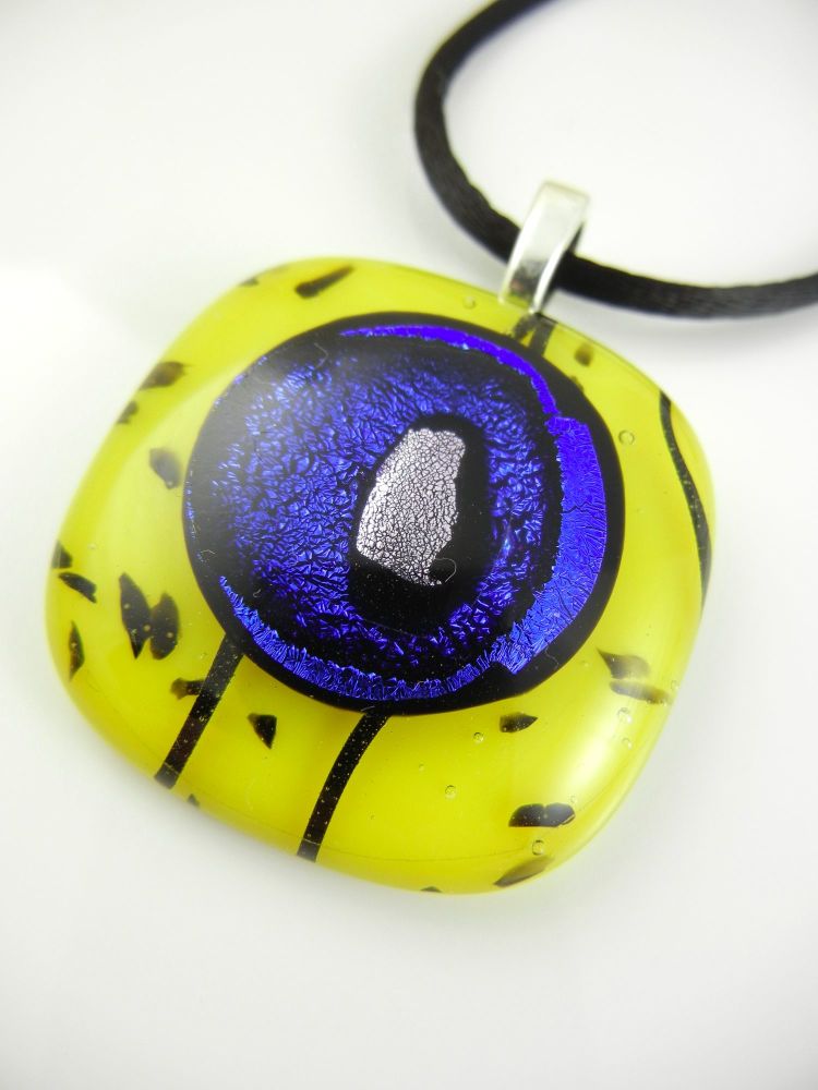 Yellow Fused Glass Pendant - ZMP139 - Iris Collection