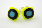 Yellow/Turquoise Bullseye Cufflinks - CufZM028