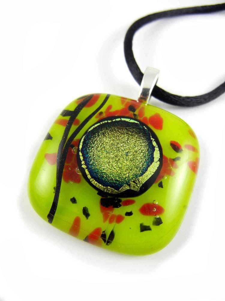 Green Fused Pendant ZMP119 - Iris Collection