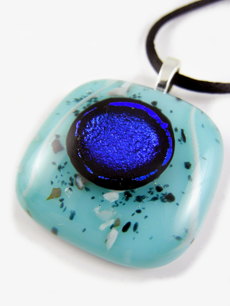 Aqua Fused Glass Pendant - ZMP127 - Iris Collection