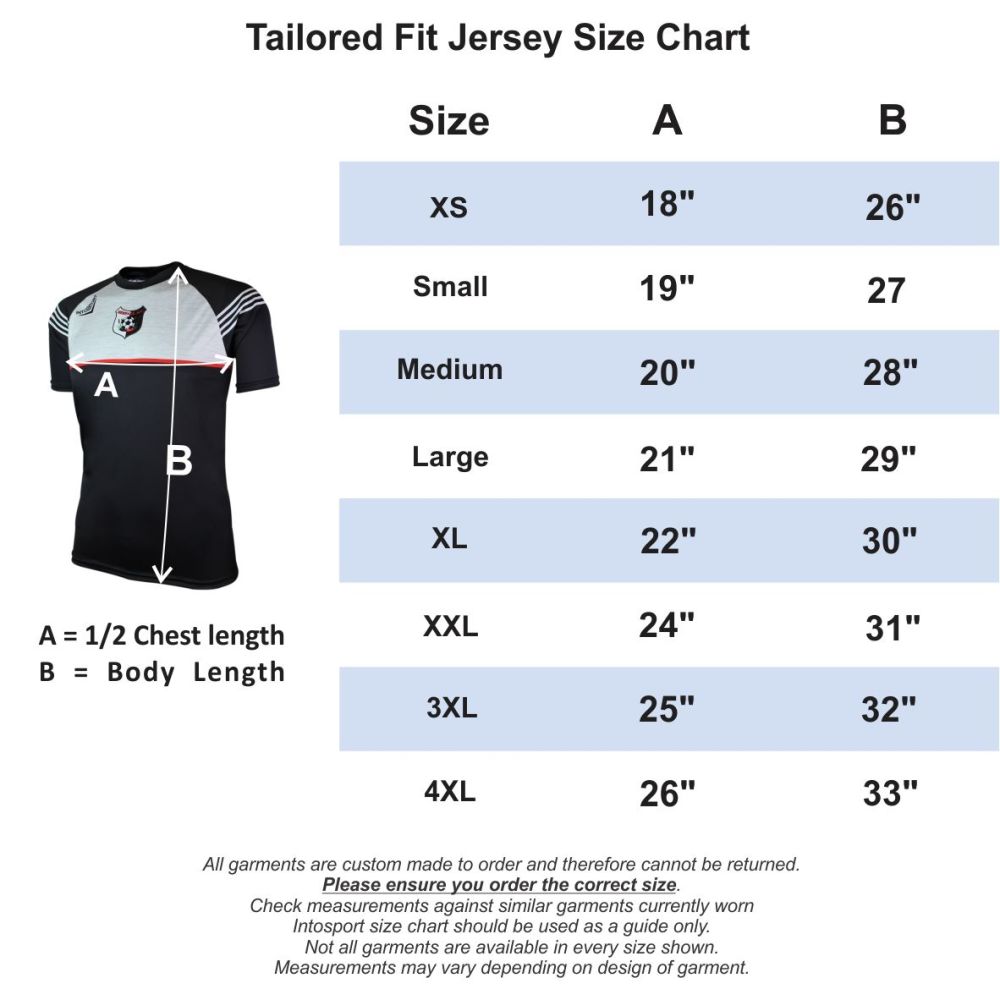 Mens Jersey Size Chart Conversion