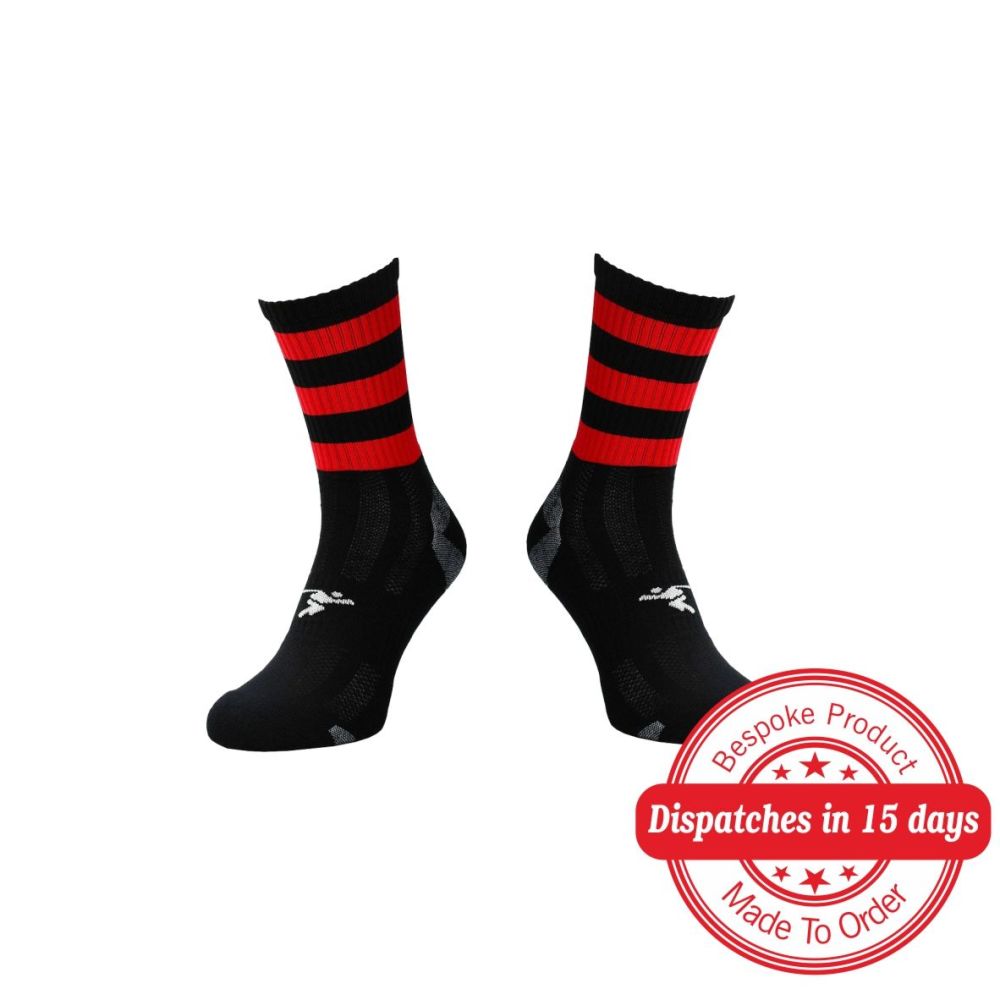 Ballincollig LGFA Black & Red Midi Socks