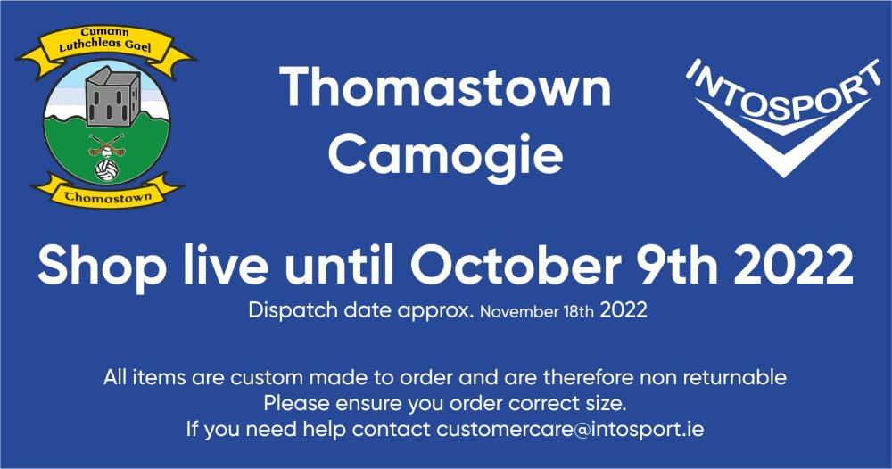 THOMASTOWN CAMOGIE - KILKENNY ONLINE SHOP 2022 header