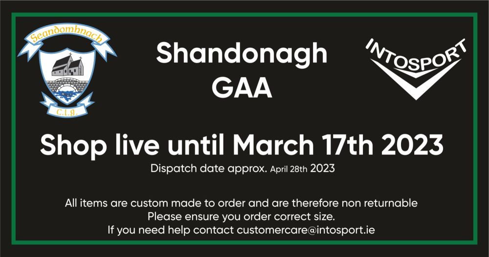 SHANDONAGH GAA - ONLINE SHOP BUILD header