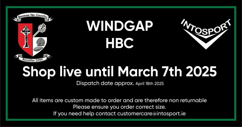 WINDGAP HBC KILKENNY ONLINE SHOP LIVE 2025