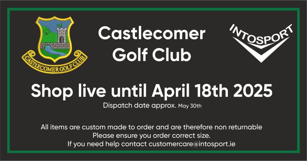 CASTLECOMER GOLF CLUB - CLUB RANGE 2025 header