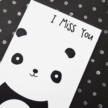 Cute Panda Miss You Card