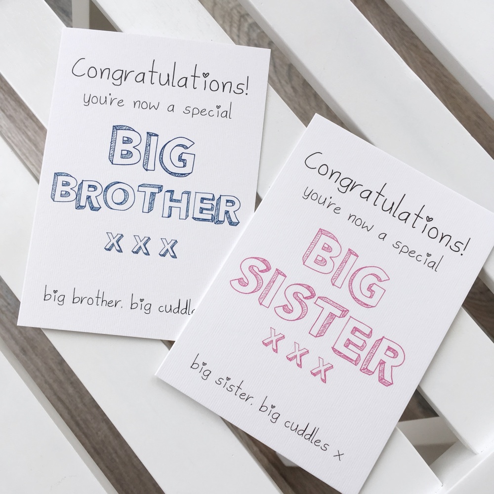Special big sister / big brother cards