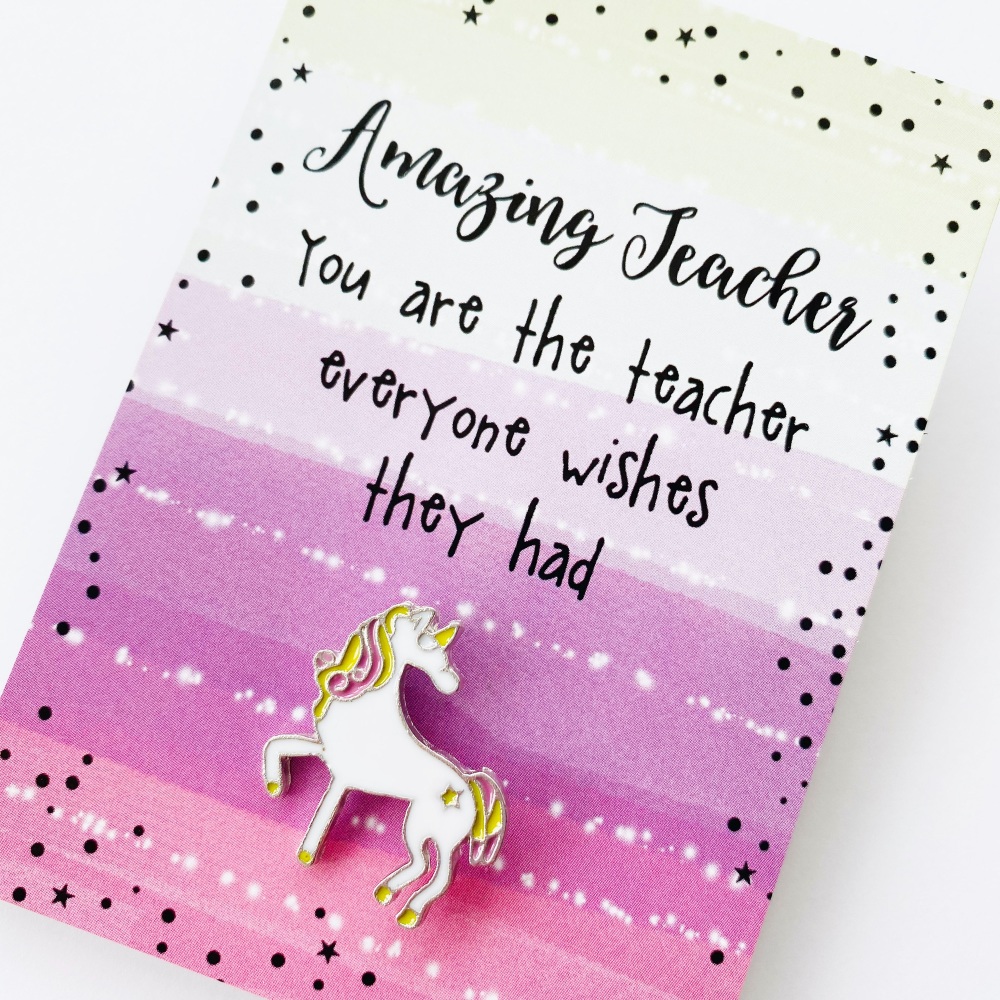 Amazing teacher unicorn pin 