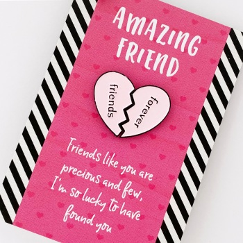 Friends Forever Heart Pin