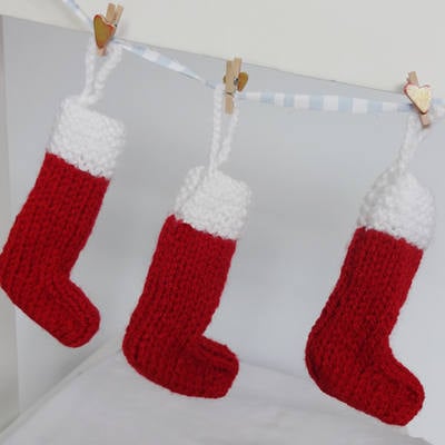 mini knitted christmas stocking decoration